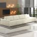 Sofá Ilha Modulado Milos 392cm Puff Lateral Bouclê Off White G33 - Gran Belo