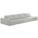 Sofá Ilha Modulado Milos 392cm Puff Lateral Linho Cinza G33 - Gran Belo