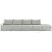 Sofá Ilha Modulado Milos 392cm Puff Lateral Linho Cinza G33 - Gran Belo