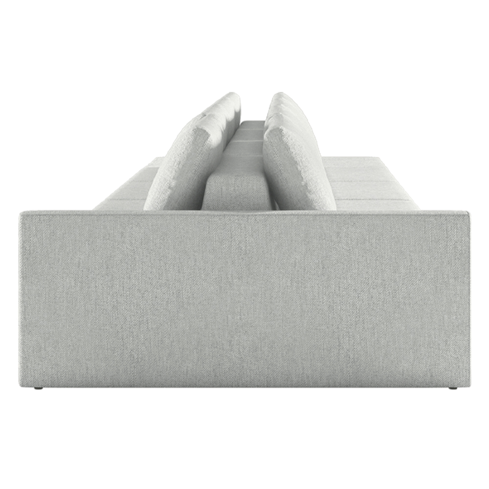 Sofá Ilha Modulado Milos 392cm Puff Lateral Linho Cinza G33 - Gran Belo