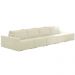 Sofá Ilha Modulado Milos 392cm Puff Lateral Veludo Bege G33 - Gran Belo