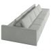 Sofá Ilha Modulado Milos 392cm Puff Lateral Veludo Cinza G33 - Gran Belo
