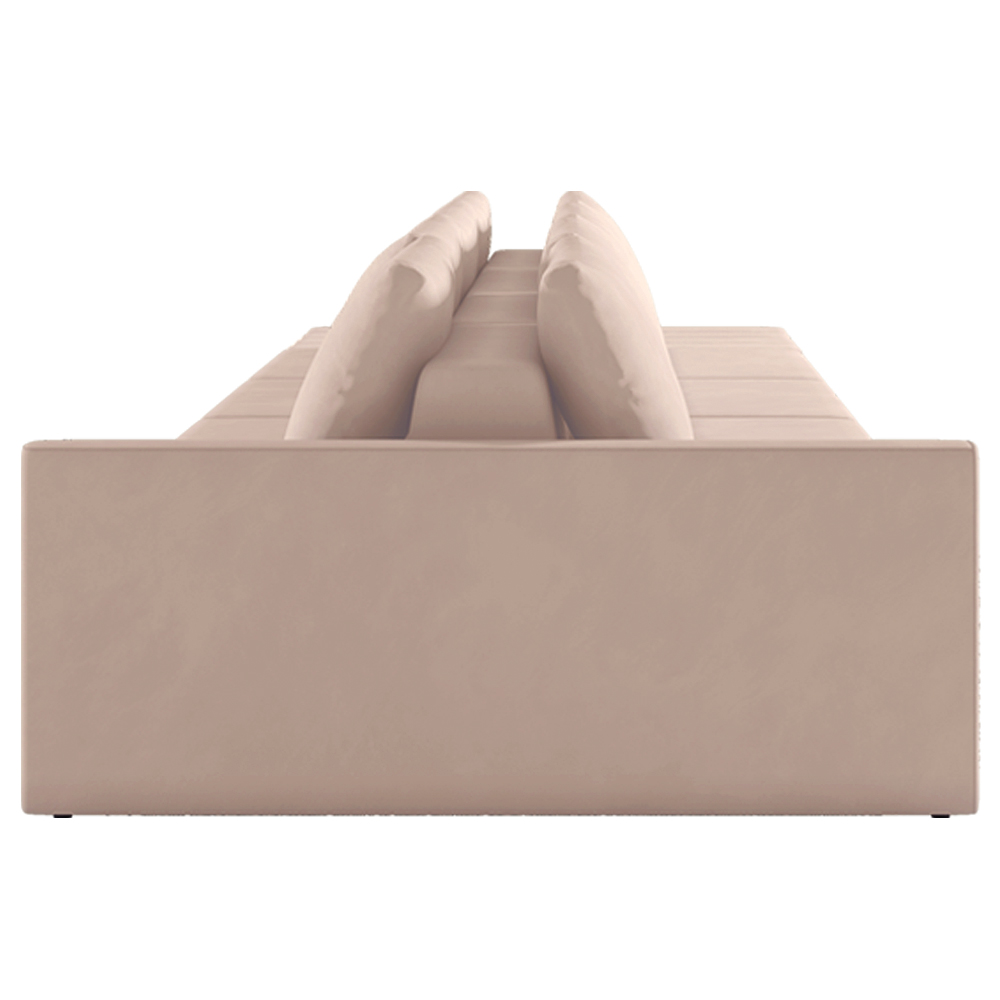 Sofá Ilha Modulado Milos 392cm Puff Lateral Veludo Rosê G33 - Gran Belo
