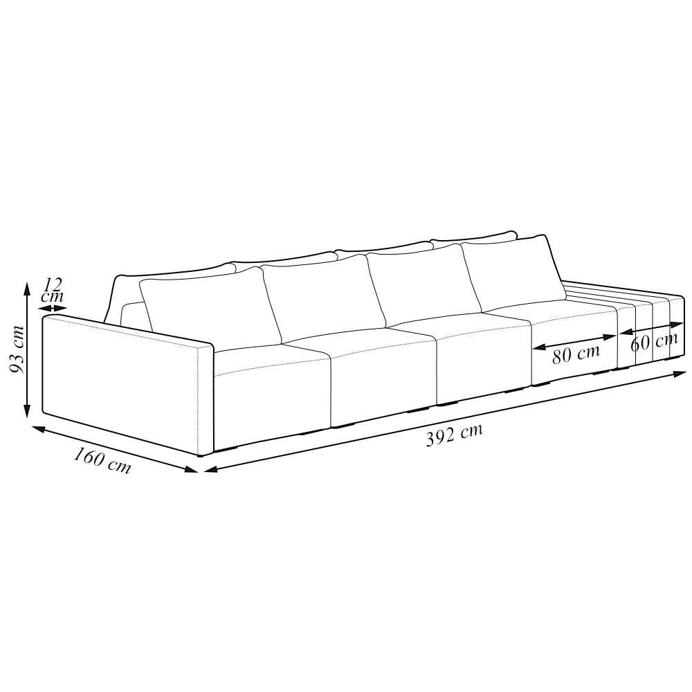 Sofá Ilha Modulado Milos 392cm Puff Lateral Veludo Verde G33 - Gran Belo