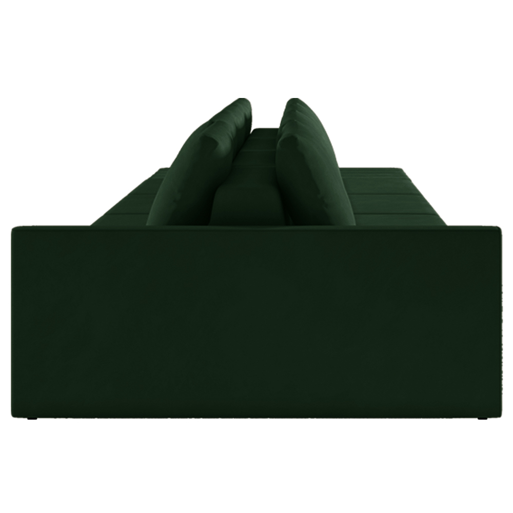 Sofá Ilha Modulado Milos 392cm Puff Lateral Veludo Verde G33 - Gran Belo