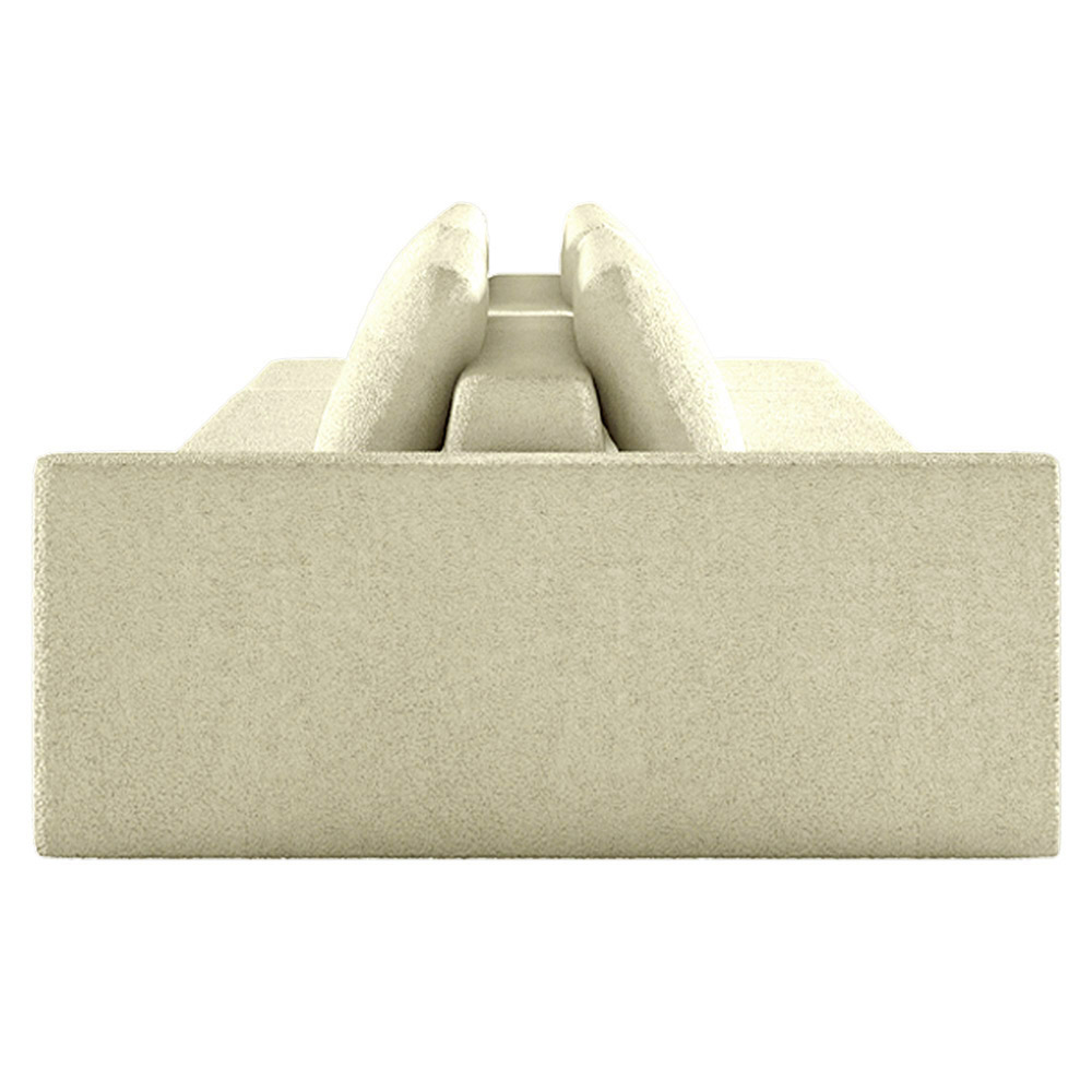 Sofá Ilha Modulado Milos 432cm Puff Lateral Bouclê Off White G33 - Gran Belo