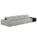 Sofá Ilha Modulado Milos 432cm Puff Lateral Cinza Preto Manchado Linho/PU G33 - Gran Belo