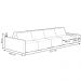 Sofá Ilha Modulado Milos 432cm Puff Lateral Cinza Preto Manchado Linho/PU G33 - Gran Belo