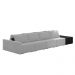 Sofá Ilha Modulado Milos 432cm Puff Lateral Cinza Preto Manchado Veludo/PU G33 - Gran Belo