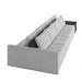 Sofá Ilha Modulado Milos 432cm Puff Lateral Cinza Preto Manchado Veludo/PU G33 - Gran Belo