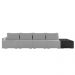 Sofá Ilha Modulado Milos 432cm Puff Lateral Cinza Preto Manchado Veludo/PU G33 - Gran Belo
