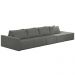 Sofá Ilha Modulado Milos 432cm Puff Lateral Linho Cinza Escuro G33 - Gran Belo
