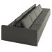 Sofá Ilha Modulado Milos 432cm Puff Lateral Linho Cinza Escuro G33 - Gran Belo