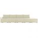 Sofá Ilha Modulado Milos 432cm Puff Lateral Veludo Bege G33 - Gran Belo
