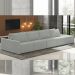 Sofá Ilha Modulado Milos 432cm Puff Lateral Veludo Cinza G33 - Gran Belo