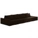 Sofá Ilha Modulado Milos 432cm Puff Lateral Veludo Marrom G33 - Gran Belo