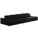 Sofá Ilha Modulado Milos 432cm Puff Lateral Veludo Preto G33 - Gran Belo