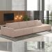 Sofá Ilha Modulado Milos 432cm Puff Lateral Veludo Rosê G33 - Gran Belo