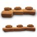 Sofá Ilha Sala de Estar 2 Módulos e Chaise Dakota Encosto Almofadas Soltas Bouclê Rústico Terracota G33 - Gran Belo