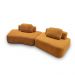 Sofá Ilha Sala de Estar Modulado Dakota Encosto Almofadas Soltas Bouclê Rústico Terracota G33 - Gran Belo
