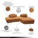 Sofá Ilha Sala de Estar Modulado Dakota com Chaise Encosto Almofadas Soltas Bouclê Rústico Terracota G33 - Gran Belo