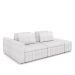 Sofá Ilha com Encosto e Almofadas Móveis Olimpo 245cm Modulado Bouclê Branco G45 - Gran Belo