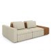 Sofá Ilha com Encosto e Almofadas Móveis Olimpo 245cm Modulado Linho/PU Bege/Caramelo G45 - Gran Belo