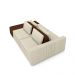 Sofá Ilha com Encosto e Almofadas Móveis Olimpo 245cm Modulado Linho/PU Bege/Marrom G45 - Gran Belo