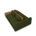 Sofá Ilha com Encosto e Almofadas Móveis Olimpo 245cm Modulado Linho/PU Verde/Caramelo G45 - Gran Belo