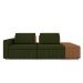 Sofá Ilha com Encosto e Almofadas Móveis Olimpo 245cm Modulado Linho/PU Verde/Caramelo G45 - Gran Belo