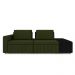 Sofá Ilha com Encosto e Almofadas Móveis Olimpo 245cm Modulado Linho/PU Verde/Preto G45 - Gran Belo