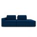 Sofá Ilha com Encosto e Almofadas Móveis Olimpo 245cm Modulado Veludo Azul Marinho G45 - Gran Belo