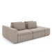 Sofá Ilha com Encosto e Almofadas Móveis Olimpo 245cm Modulado Veludo Bege G45 - Gran Belo