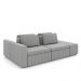 Sofá Ilha com Encosto e Almofadas Móveis Olimpo 245cm Modulado Veludo Cinza G45 - Gran Belo