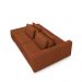 Sofá Ilha com Encosto e Almofadas Móveis Olimpo 265cm Modulado Linho Terracota G45 - Gran Belo