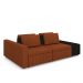 Sofá Ilha com Encosto e Almofadas Móveis Olimpo 265cm Modulado Linho/PU Terracota/Preto G45 - Gran Belo