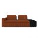 Sofá Ilha com Encosto e Almofadas Móveis Olimpo 265cm Modulado Linho/PU Terracota/Preto G45 - Gran Belo