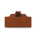 Sofá Ilha com Encosto e Almofadas Móveis Olimpo 265cm Modulado Linho/PU Terracota/Preto G45 - Gran Belo