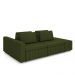 Sofá Ilha com Encosto e Almofadas Móveis Olimpo 285cm Modulado Linho Verde G45 - Gran Belo