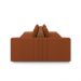 Sofá Ilha com Encosto e Almofadas Móveis Olimpo 285cm Modulado Linho/PU Terracota/Caramelo G45 - Gran Belo
