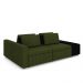 Sofá Ilha com Encosto e Almofadas Móveis Olimpo 285cm Modulado Linho/PU Verde/Preto G45 - Gran Belo