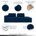 Sofá Ilha com Encosto e Almofadas Móveis Olimpo 285cm Modulado Veludo Azul Marinho G45 - Gran Belo