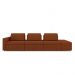 Sofá Ilha com Encosto e Almofadas Móveis Olimpo 335cm Modulado Linho Terracota G45 - Gran Belo