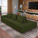 Sofá Ilha com Encosto e Almofadas Móveis Olimpo 335cm Modulado Linho Verde G45 - Gran Belo