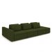 Sofá Ilha com Encosto e Almofadas Móveis Olimpo 335cm Modulado Linho Verde G45 - Gran Belo