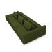 Sofá Ilha com Encosto e Almofadas Móveis Olimpo 335cm Modulado Linho Verde G45 - Gran Belo