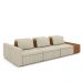 Sofá Ilha com Encosto e Almofadas Móveis Olimpo 335cm Modulado Linho/PU Bege/Caramelo G45 - Gran Belo
