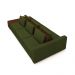 Sofá Ilha com Encosto e Almofadas Móveis Olimpo 335cm Modulado Linho/PU Verde/Marrom G45 - Gran Belo