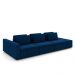 Sofá Ilha com Encosto e Almofadas Móveis Olimpo 335cm Modulado Veludo Azul Marinho G45 - Gran Belo