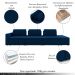 Sofá Ilha com Encosto e Almofadas Móveis Olimpo 335cm Modulado Veludo Azul Marinho G45 - Gran Belo